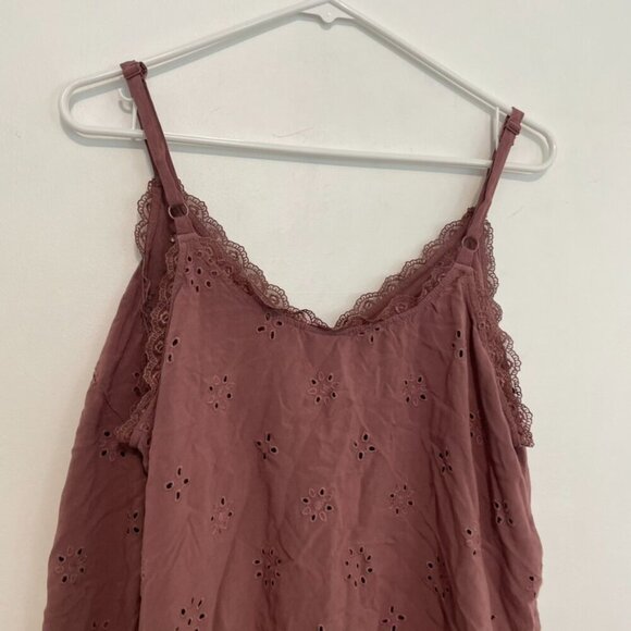 TORRID 1 Plus Size Sophie Eyelet Swing Cami Mauve Pink Lace Trim Summer Tank Top - Picture 12 of 16